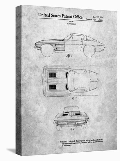 PP90-Slate 1962 Corvette Stingray Patent Poster-Cole Borders-Premier Image Canvas