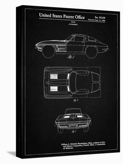 PP90-Vintage Black 1962 Corvette Stingray Patent Poster-Cole Borders-Premier Image Canvas