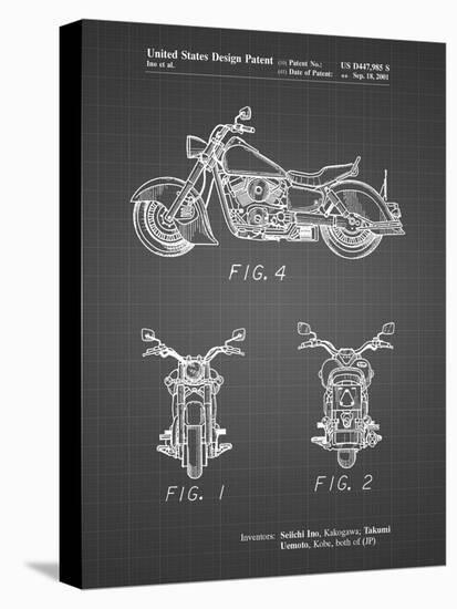 PP901-Black Grid Kawasaki Motorcycle Patent Poster-Cole Borders-Premier Image Canvas