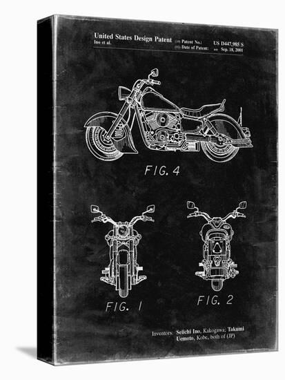 PP901-Black Grunge Kawasaki Motorcycle Patent Poster-Cole Borders-Premier Image Canvas