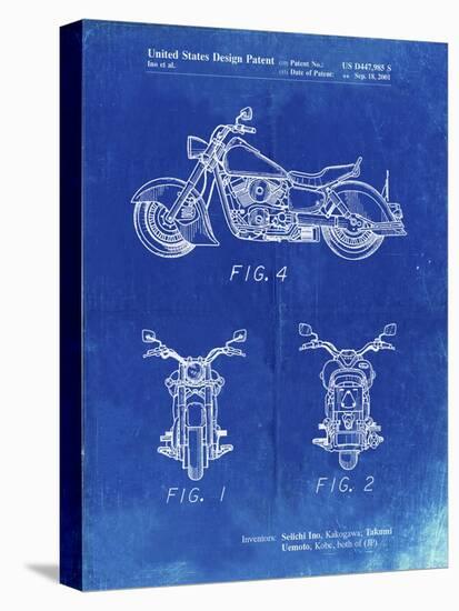 PP901-Faded Blueprint Kawasaki Motorcycle Patent Poster-Cole Borders-Premier Image Canvas