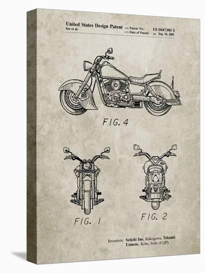 PP901-Sandstone Kawasaki Motorcycle Patent Poster-Cole Borders-Premier Image Canvas