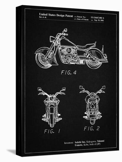 PP901-Vintage Black Kawasaki Motorcycle Patent Poster-Cole Borders-Premier Image Canvas