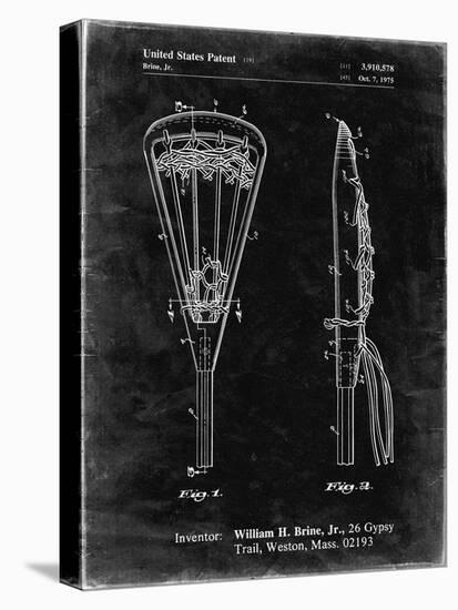 PP915-Black Grunge Lacrosse Stick 1936 Patent Poster-Cole Borders-Premier Image Canvas