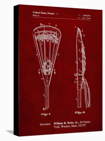 PP915-Burgundy Lacrosse Stick 1936 Patent Poster-Cole Borders-Premier Image Canvas