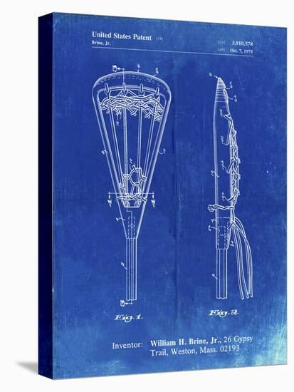 PP915-Faded Blueprint Lacrosse Stick 1936 Patent Poster-Cole Borders-Premier Image Canvas