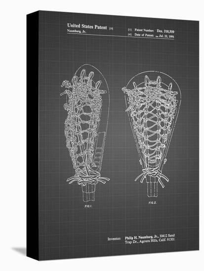 PP916-Black Grid Lacrosse Stick Patent Poster-Cole Borders-Premier Image Canvas