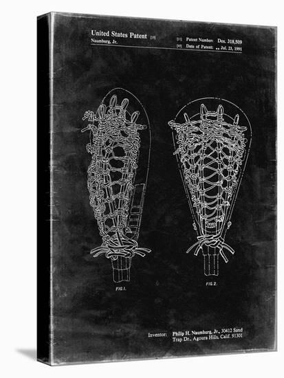 PP916-Black Grunge Lacrosse Stick Patent Poster-Cole Borders-Premier Image Canvas