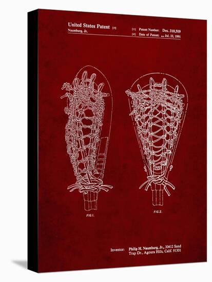 PP916-Burgundy Lacrosse Stick Patent Poster-Cole Borders-Premier Image Canvas