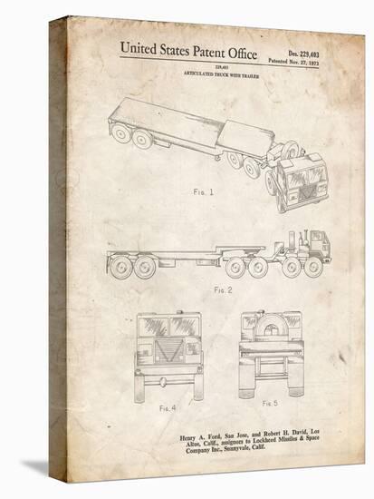 PP946-Vintage Parchment Lockheed Ford Truck and Trailer Patent Poster-Cole Borders-Premier Image Canvas