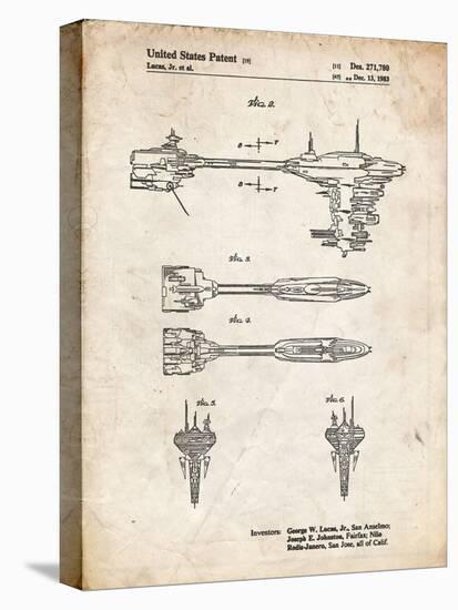 PP95-Vintage Parchment Star Wars Nebulon B Escort Frigate Poster-Cole Borders-Premier Image Canvas