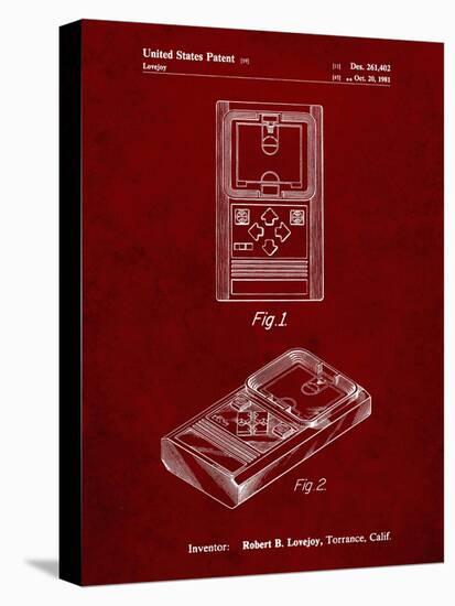 PP950-Burgundy Mattel Electronic Basketball Game Patent Poster-Cole Borders-Premier Image Canvas