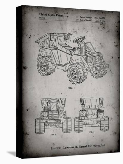 PP951-Faded Grey Mattel Kids Dump Truck Patent Poster-Cole Borders-Premier Image Canvas