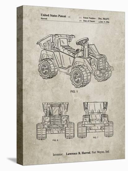 PP951-Sandstone Mattel Kids Dump Truck Patent Poster-Cole Borders-Premier Image Canvas
