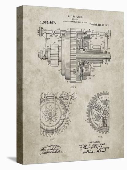 PP953-Sandstone Mechanical Gearing 1912 Patent Poster-Cole Borders-Premier Image Canvas