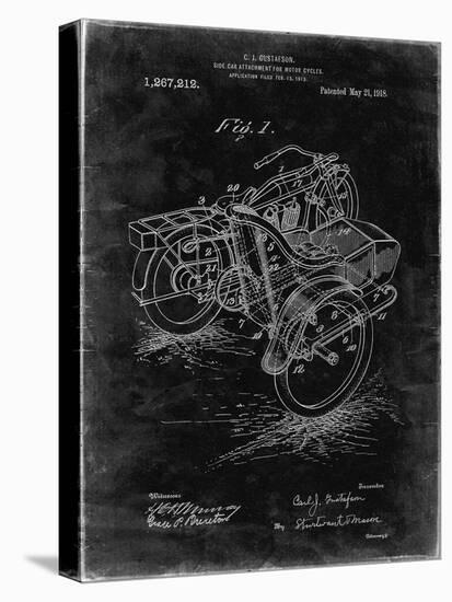 PP963-Black Grunge Motorcycle Sidecar 1918 Patent Poster-Cole Borders-Premier Image Canvas