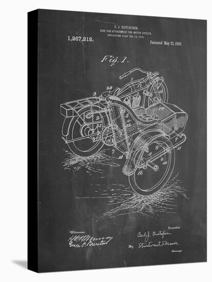 PP963-Chalkboard Motorcycle Sidecar 1918 Patent Poster-Cole Borders-Premier Image Canvas