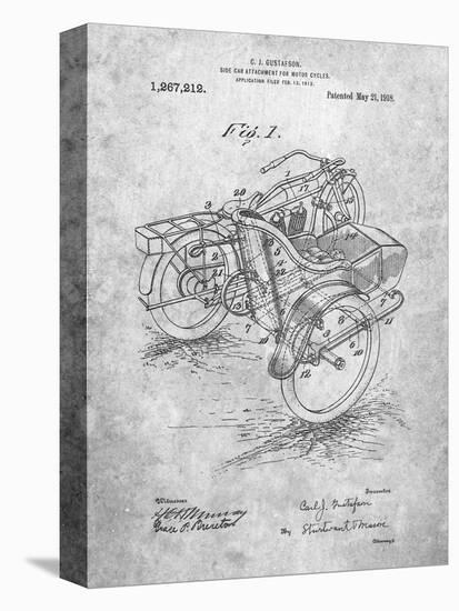 PP963-Slate Motorcycle Sidecar 1918 Patent Poster-Cole Borders-Premier Image Canvas