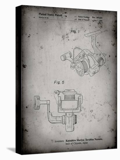 PP973-Faded Grey Open Face Spinning Fishing Reel Patent Poster-Cole Borders-Premier Image Canvas