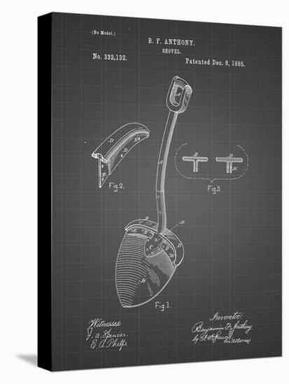 PP976-Black Grid Original Shovel Patent 1885 Patent Poster-Cole Borders-Premier Image Canvas