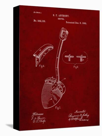 PP976-Burgundy Original Shovel Patent 1885 Patent Poster-Cole Borders-Premier Image Canvas