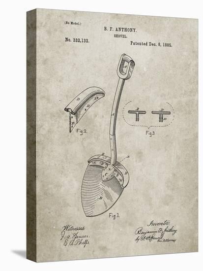 PP976-Sandstone Original Shovel Patent 1885 Patent Poster-Cole Borders-Premier Image Canvas