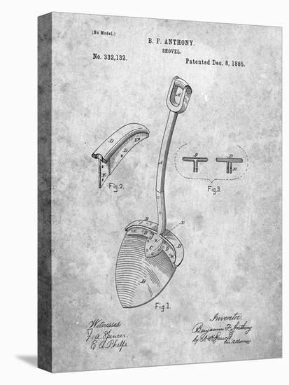 PP976-Slate Original Shovel Patent 1885 Patent Poster-Cole Borders-Premier Image Canvas