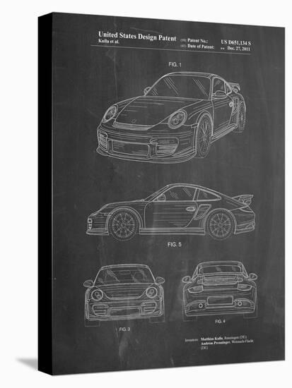 PP994-Chalkboard Porsche 911 with Spoiler Patent Poster-Cole Borders-Premier Image Canvas