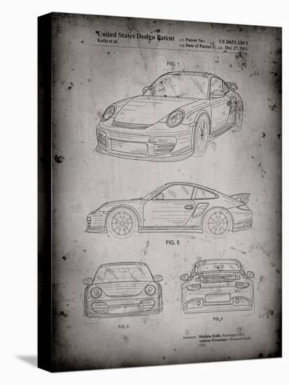 PP994-Faded Grey Porsche 911 with Spoiler Patent Poster-Cole Borders-Premier Image Canvas