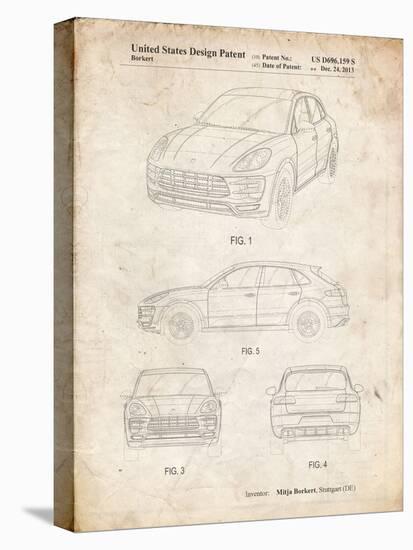 PP995-Vintage Parchment Porsche Cayenne Patent Poster-Cole Borders-Premier Image Canvas