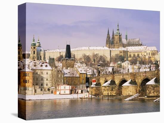 Prague Castle, Charles Bridge, Vltava River and Suburb of Mala Strana, Prague, Czech Republic-Richard Nebesky-Premier Image Canvas