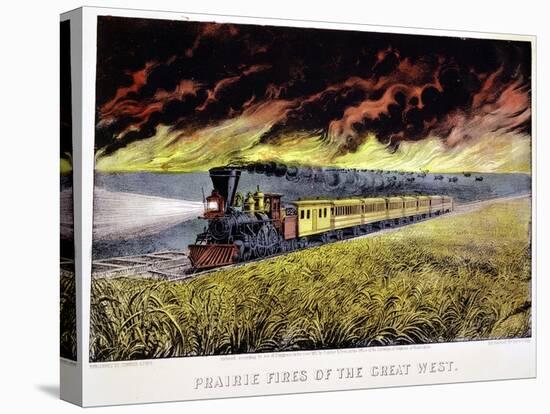 Prairie Fires of the Great West, USA, 1871-Currier & Ives-Premier Image Canvas