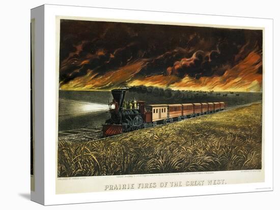 Prairie Fires of the Great West-Currier & Ives-Premier Image Canvas