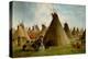 Prairie Indian Encampment, C.1870 (Oil on Canvas)-John Mix Stanley-Premier Image Canvas