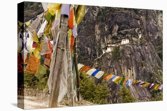 Prayer Flags Along Trail to Takshang Monastery (Tiger's Nest), Bhutan-Howie Garber-Premier Image Canvas