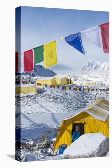 Prayer Flags and the Everest Base Camp at the End of the Khumbu Glacier That Lies at 5350M-Alex Treadway-Premier Image Canvas