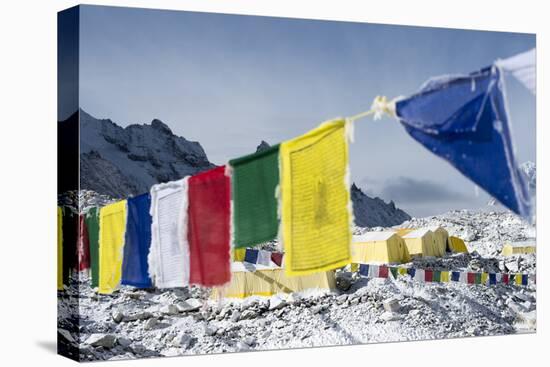 Prayer Flags and the Everest Base Camp at the End of the Khumbu Glacier That Lies at 5350M-Alex Treadway-Premier Image Canvas