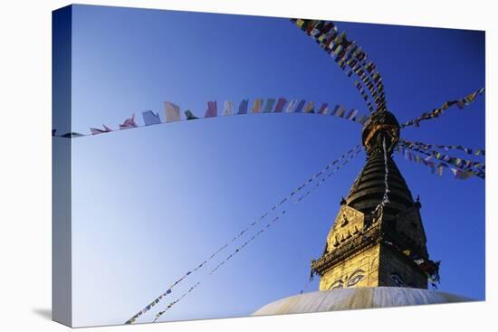 Prayer Flags Hanging from Swayambhunath Stupa-Paul Souders-Premier Image Canvas