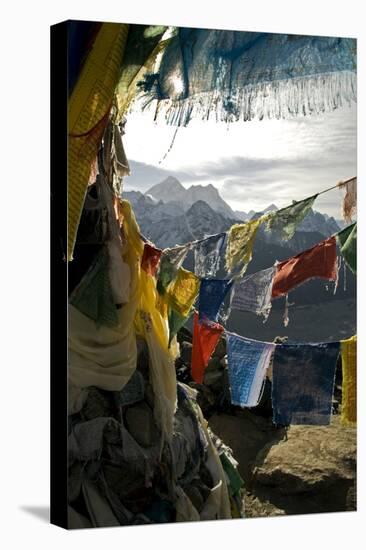 Prayer Flags on Summit of Gokyo Ri, Everest Region, Mt Everest, Nepal-David Noyes-Premier Image Canvas