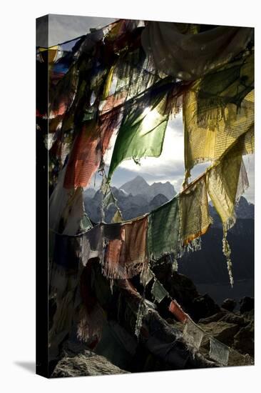 Prayer Flags on Summit of Gokyo Ri, Everest Region, Mt Everest, Nepal-David Noyes-Premier Image Canvas