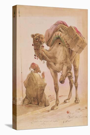 Praying Arab with a Secured Camel-Ippolito Caffi-Premier Image Canvas