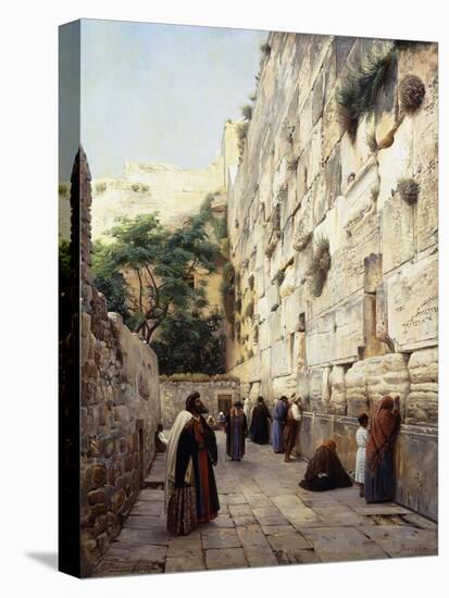 Praying at the Western Wall, Jerusalem-Gustave Bauernfeind-Premier Image Canvas