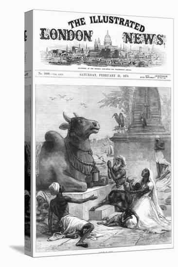Praying to Nandi for Relief from Famine, Bengal, India, 1874-null-Premier Image Canvas
