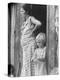 Pregnant Sharecropper's Wife Standing in Doorway of Wooden Shack with Daughter, the Depression-Arthur Rothstein-Premier Image Canvas