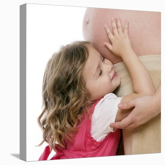 Pregnant Woman And Daughter-Science Photo Library-Premier Image Canvas