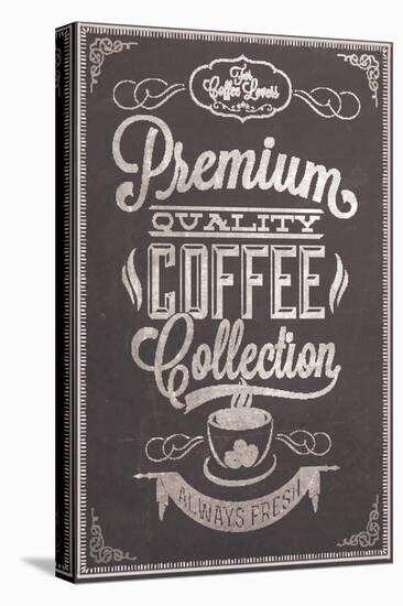 Premium Quality Coffee Collection Typography Background On Chalkboard-Melindula-Stretched Canvas