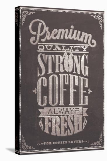 Premium Quality Strong Coffe Typography Background On Chalkboard-Melindula-Stretched Canvas