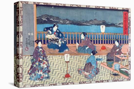 Preparing Fish (Colour Woodcut)-Japanese-Premier Image Canvas