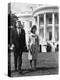 President and Mrs. John F. Kennedy Walking on the South Lawn of the White House on April 16, 1962-null-Stretched Canvas