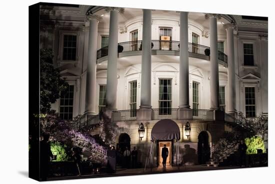 President Barack Obama Enters the South Portico of the White House at Night on March 30, 2012-null-Stretched Canvas